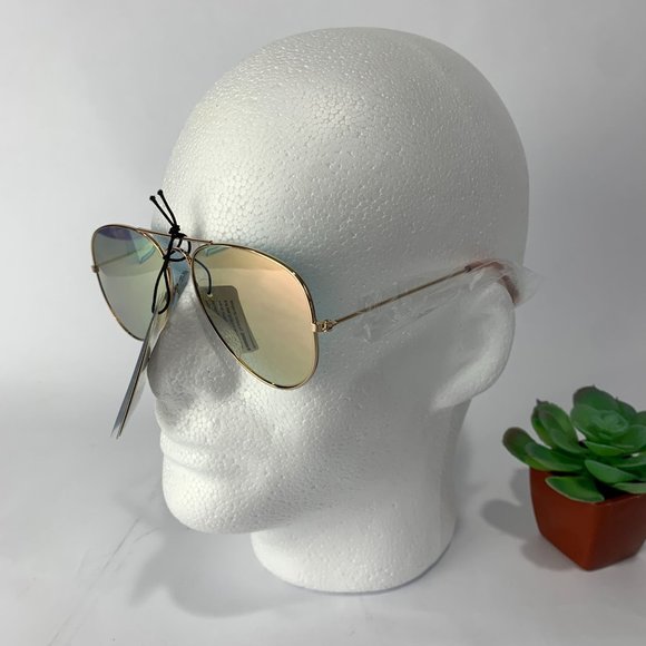 New Aviator Pink Flat Lens Sunglasses - Picture 2 of 7